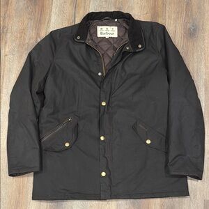 Barbour Black Waxed Cotton Field Jacket